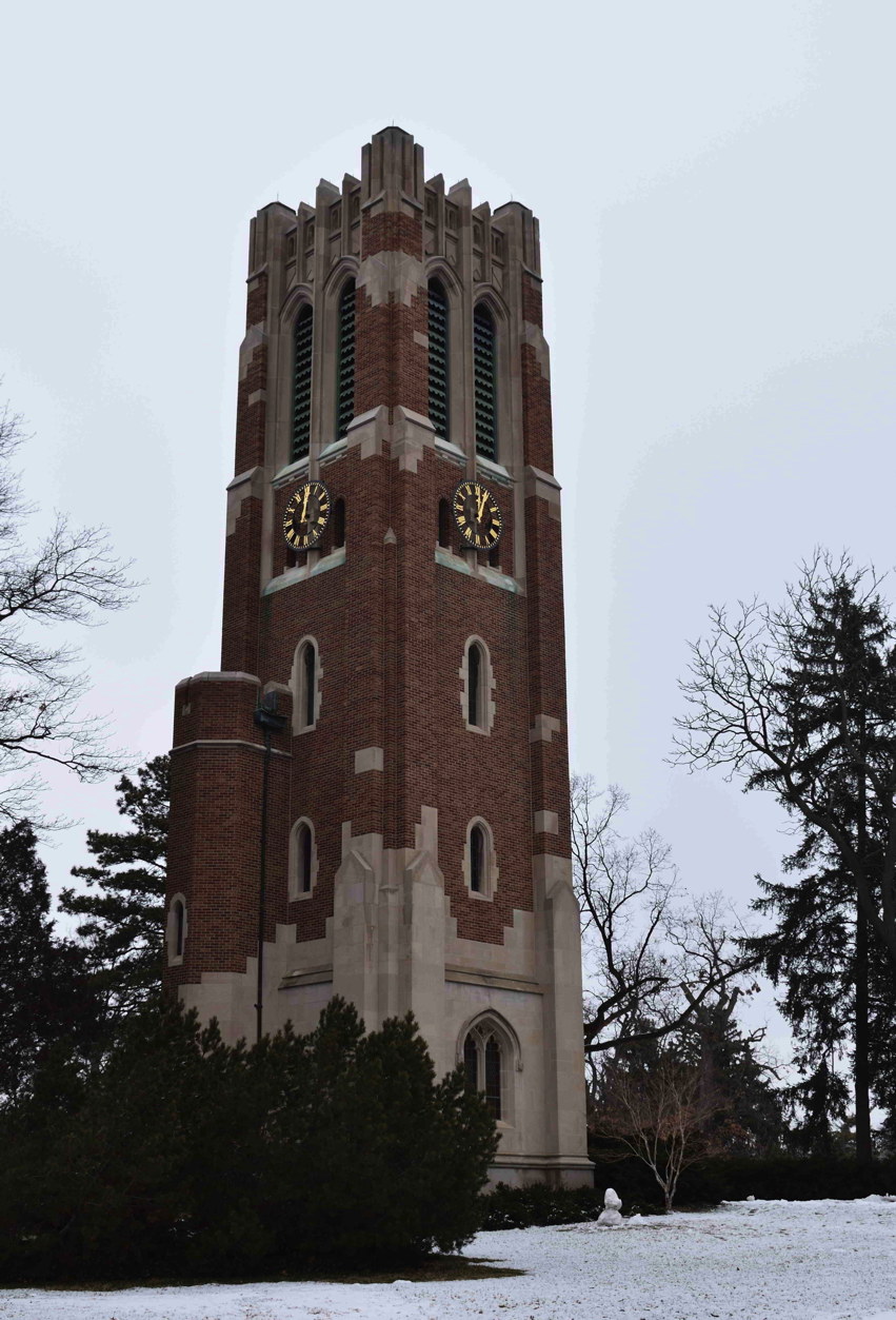 MSU Beaumont Tower in winter